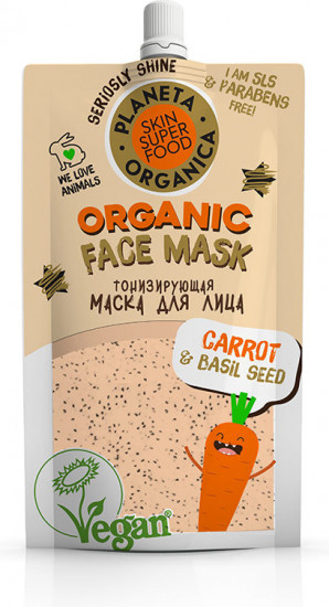 Маска для лица тонизирующая «Carrot & basil seeds»