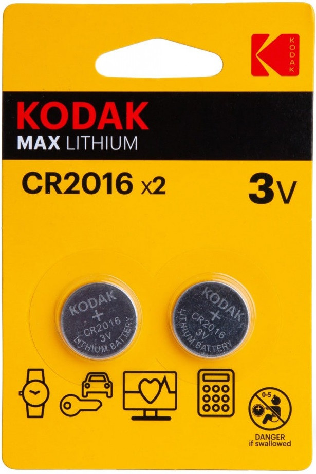 Набор батареек алкалиновых CR 2016 | Max | Kodak