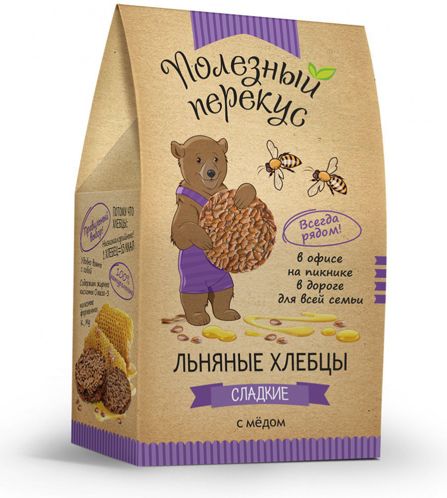 Хлебцы льняные сладкие с медом | Полезный перекус