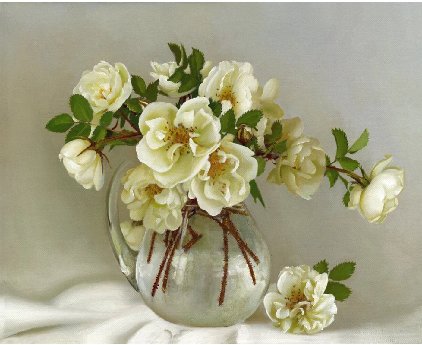 Картина по номерам «Бузин. Белые розочки» | SilverToys