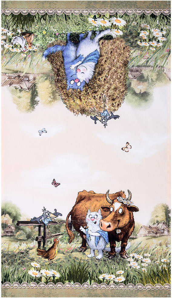 Полотенце кухонное «Синие коты. Про любовь» | Santalino