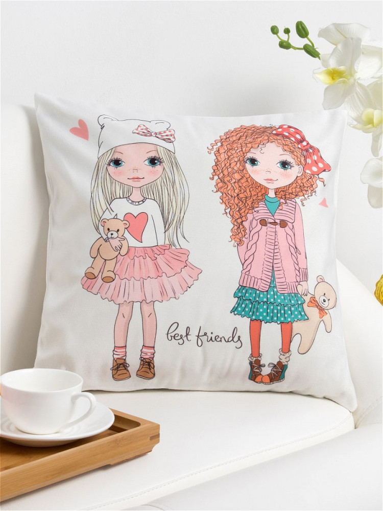 Наволочка декоративная «Лучшие друзья» | Девичьи истории | Этель