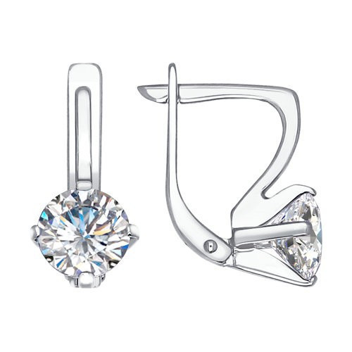 Серьги из серебра с фианитами | SOKOLOV