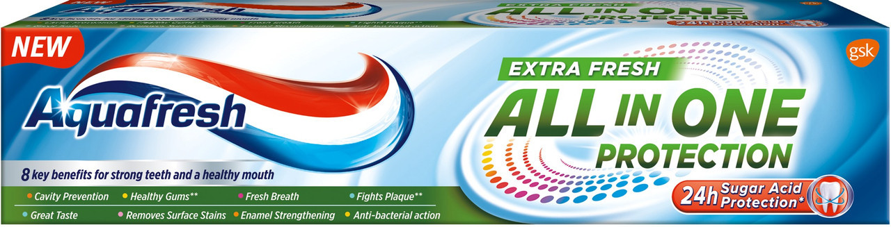 Зубная паста для комплексного ухода «All-in-One Protection Extra Fresh» | Aquafresh