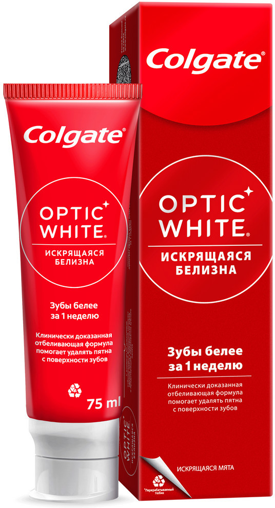 Зубная паста отбеливающая «Optic White Искрящаяся белизна» | Optic | Colgate