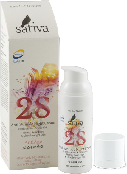 Крем-флюид для профилактики и коррекции морщин ночной №28 | Anti Age | Sativa