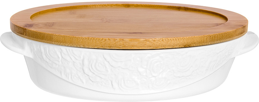 Блюдо для запекания и сервировки «Белые розы» | Белые розы | Elan Gallery