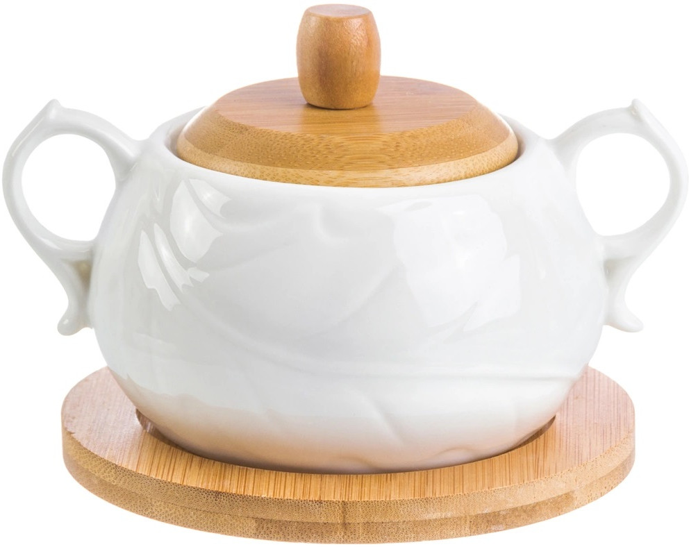 Сахарница с ложкой на деревянной подставке «Айсберг» | Айсберг | Elan Gallery