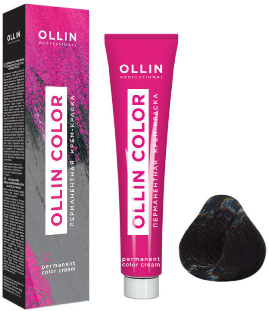 Крем-краска для волос перманентная, оттенок 2/0 Черный | Ollin Color | Ollin Professional