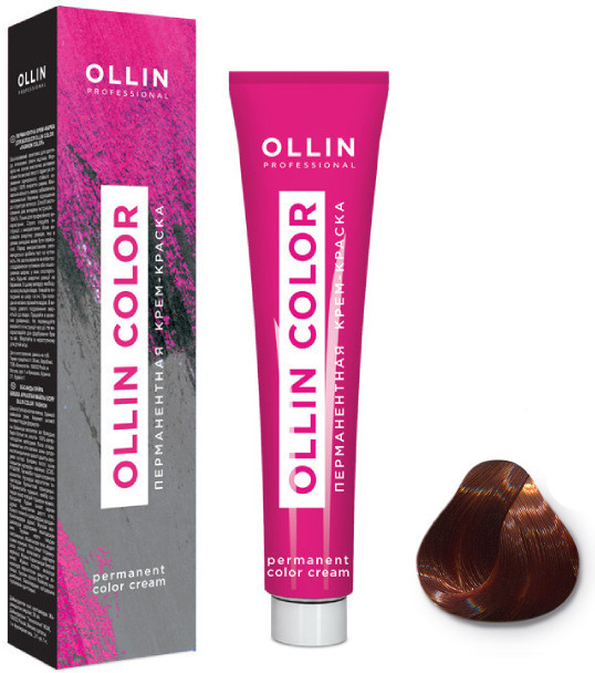 Крем-краска для волос перманентная, оттенок 7/4 Русый медный | Ollin Color | Ollin Professional