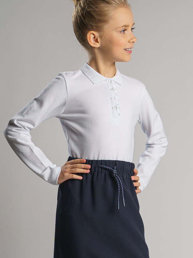 Лонгслив-поло для девочки | School | PlayToday