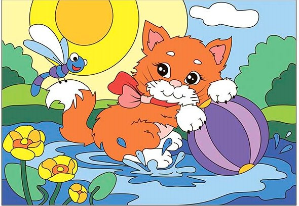 Картина по номерам «Радостный котенок» | Lori