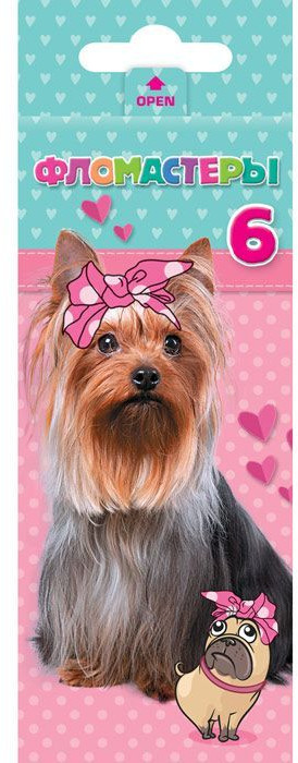 Набор фломастеров | Милые собачки | Hatber