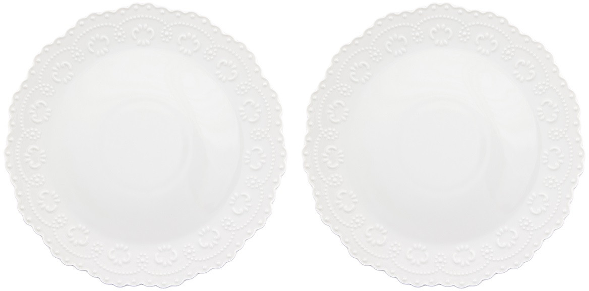 Набор тарелок для закуски «Белый узор» | Белый узор | Elan Gallery