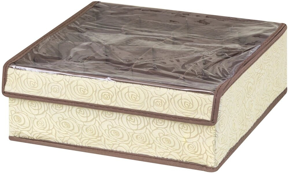 Кофр для хранения нижнего белья и носков «Розы на бежевом» | El Casa