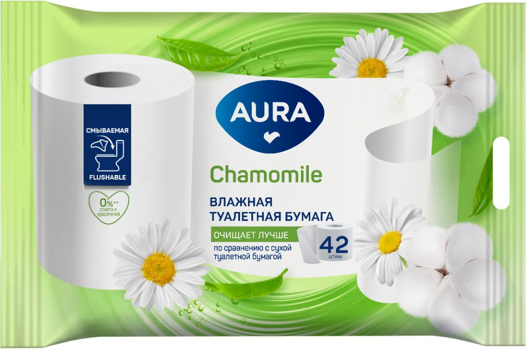 Бумага туалетная влажная «Nice» | Aura