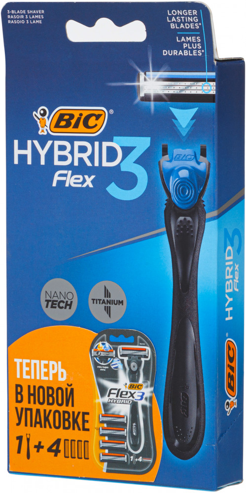 Бритвы со сменными кассетами «Flex 3 Hybrid» | Flex 3 Hybrid | Bic