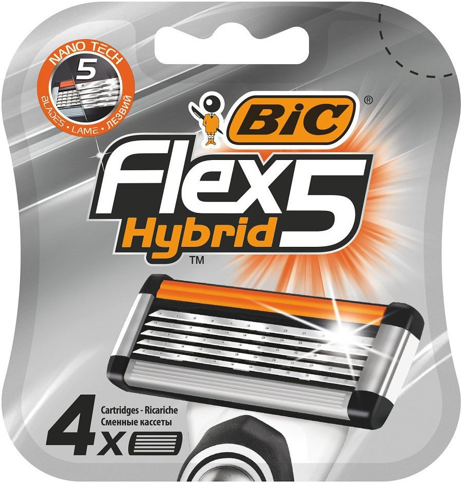 Кассеты сменные для мужской бритвы Bic «Flex 5 Hybrid» | Flex 5 Hybrid | Bic