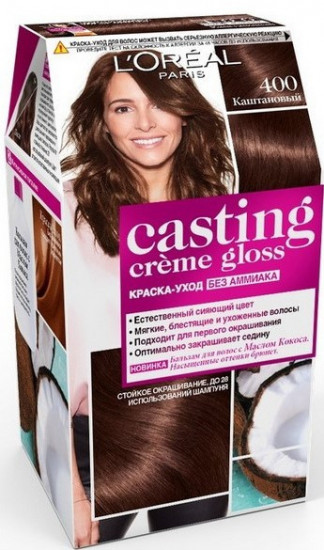 Краска-уход для волос стойкая «Casting Creme Gloss» без аммиака, оттенок 400 Каштан