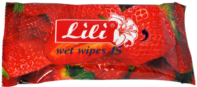 Салфетки влажные с ароматом клубники | Lili