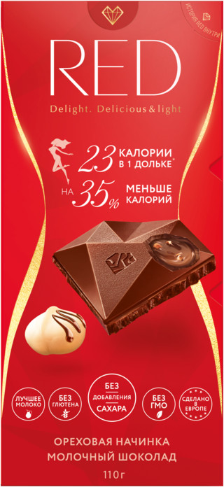 Шоколад молочный с яблоком и фундуком | Red