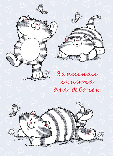 Записная книжка для девочки «Довольный кот»