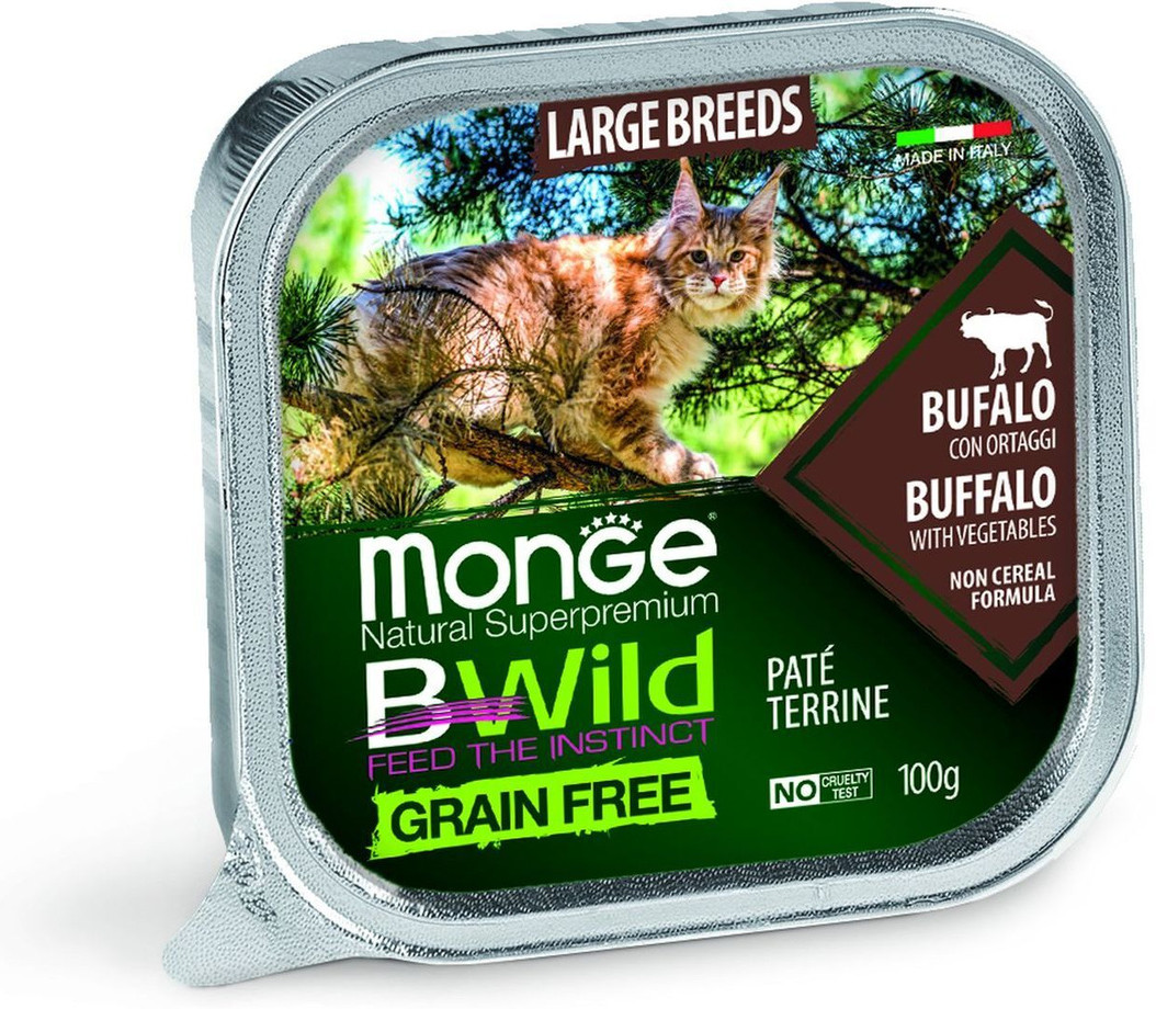 Корм для кошек крупных пород «Grain Free» | BWild Cat | Monge