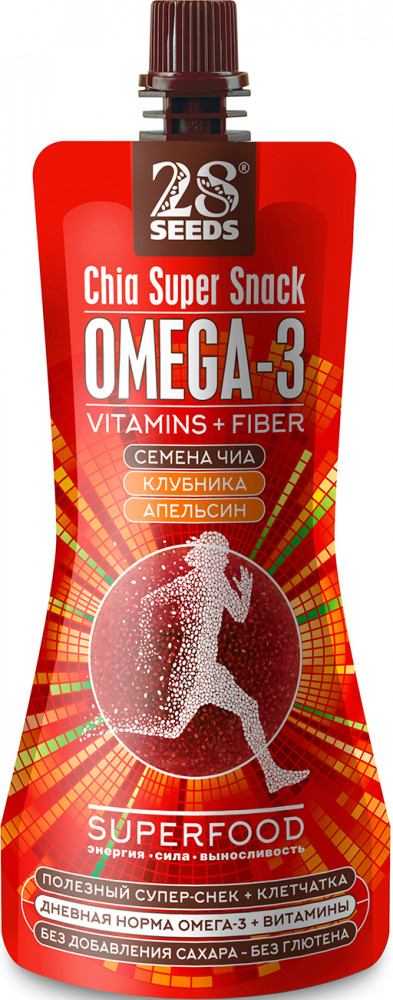 Снек с чиа со вкусом клубники и апельсина | 28 Seeds