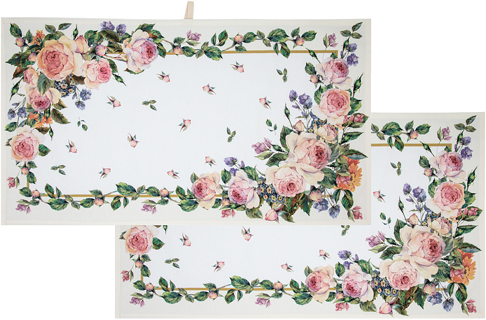 Набор кухонных полотенец | Винтаж. Пионы | Santalino