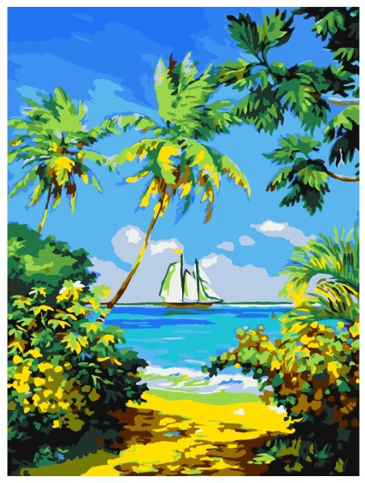 Раскраска по номерам «Теплый берег» | Lori