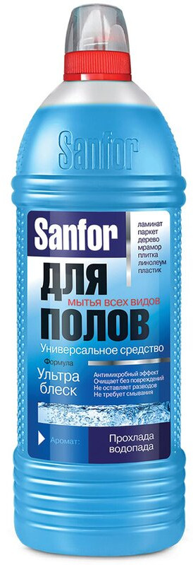 Средство универсальное для мытья полов «Прохлада водопада» | Ультра блеск | Sanfor