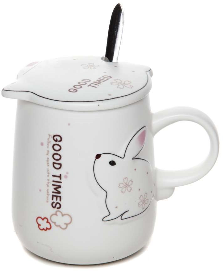 Кружка с крышкой и ложкой | Kingray