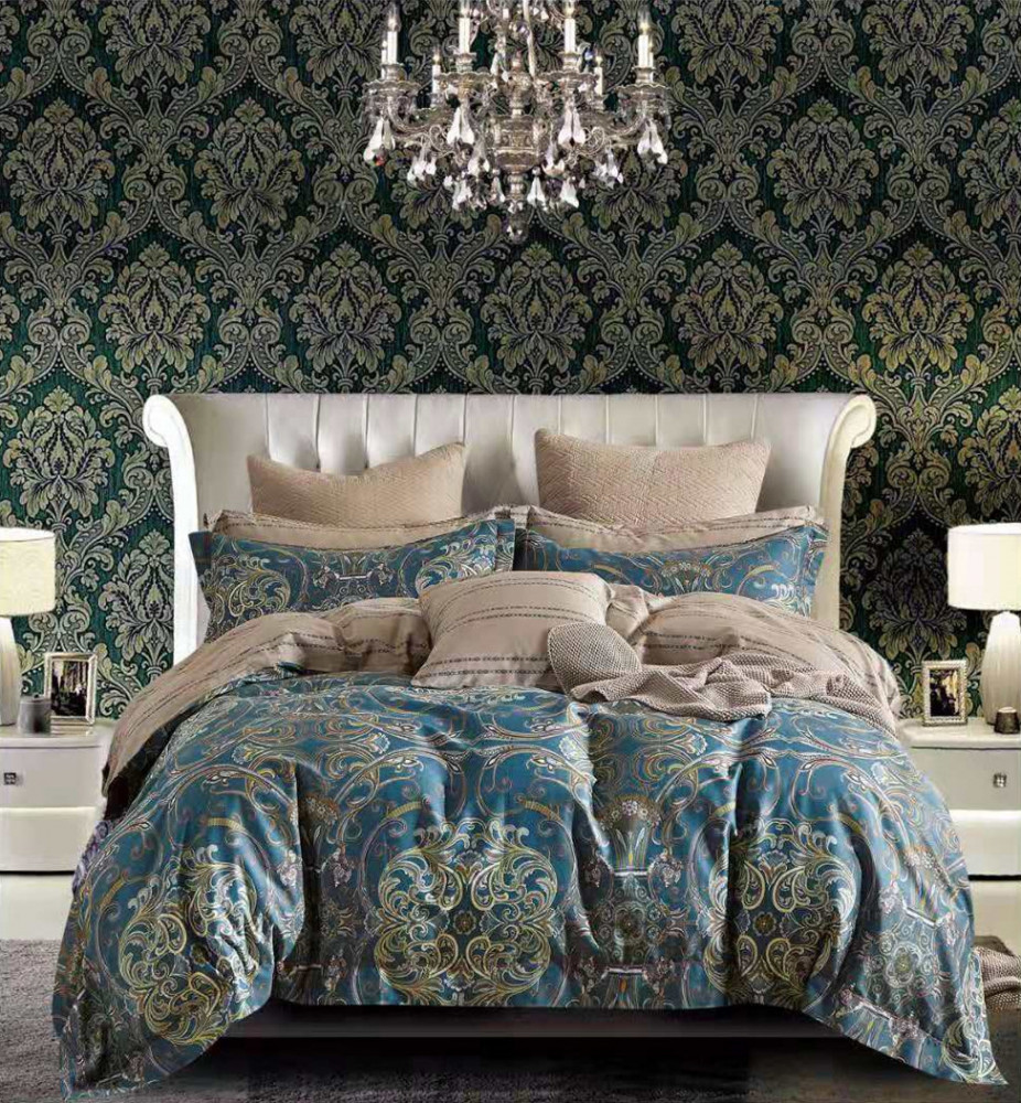 Комплект постельного белья (семейный, мако-сатин, 2 пододеяльника, 2 наволочки 50×70, 2 наволочки 70×70) | Египетский хлопок | Tango