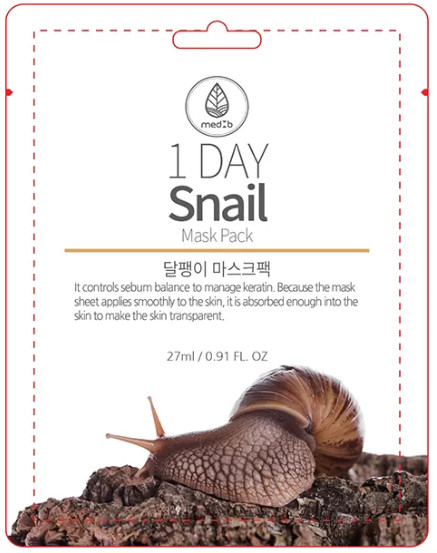 Маска для лица восстанавливающая с экстрактом муцина улитки | 1 Day | Med B