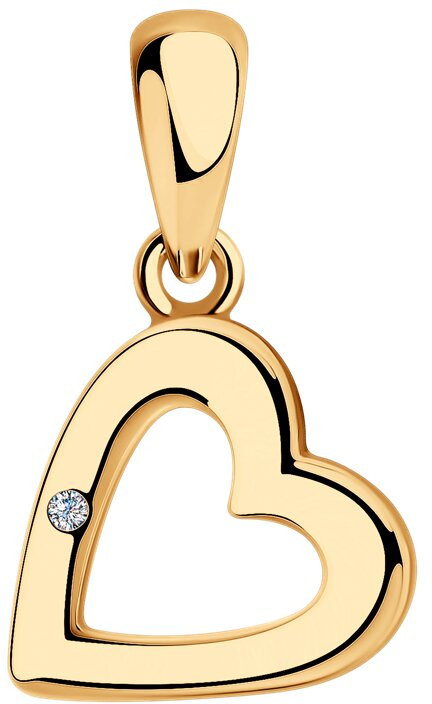 Подвеска из золочёного серебра с бриллиантом | SOKOLOV