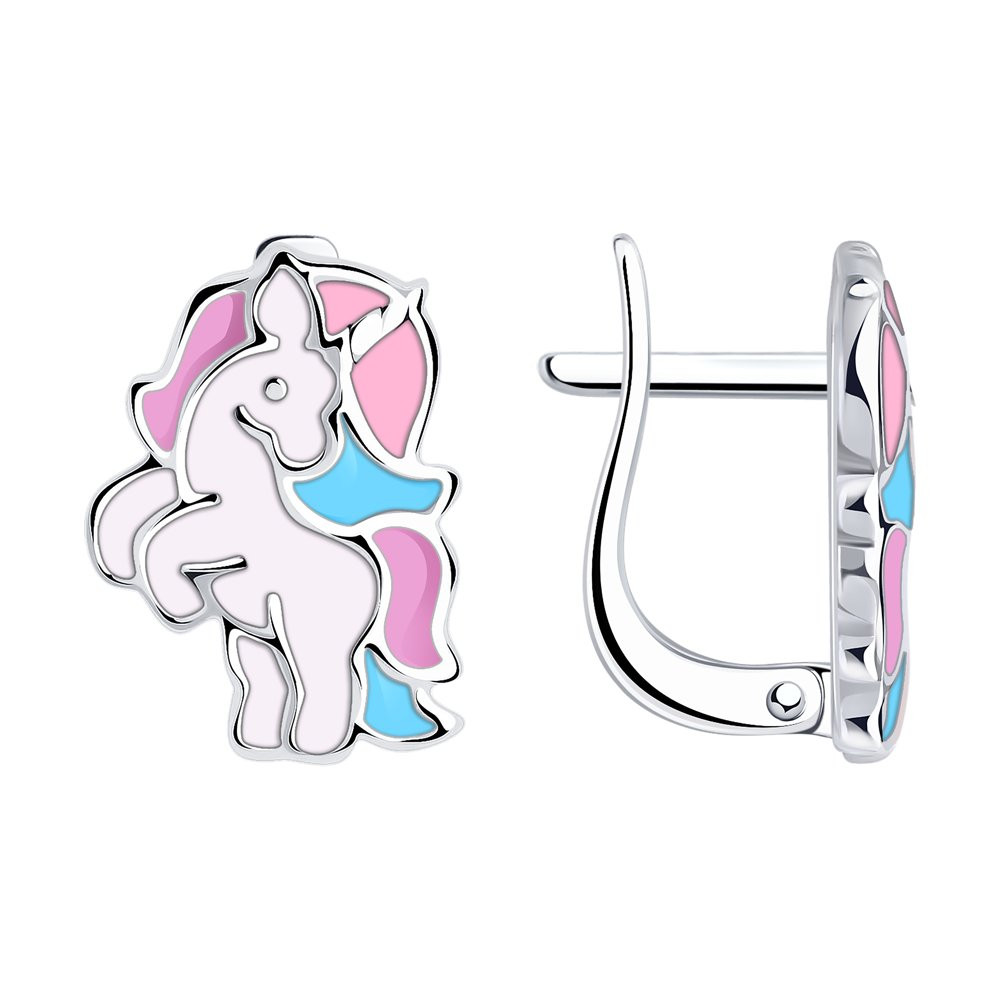 Серьги из серебра с эмалью | SOKOLOV