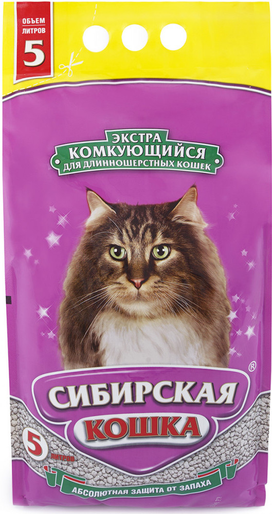 Наполнитель для кошачьего туалета для длинношерстных «Экстра» | Сибирская Кошка
