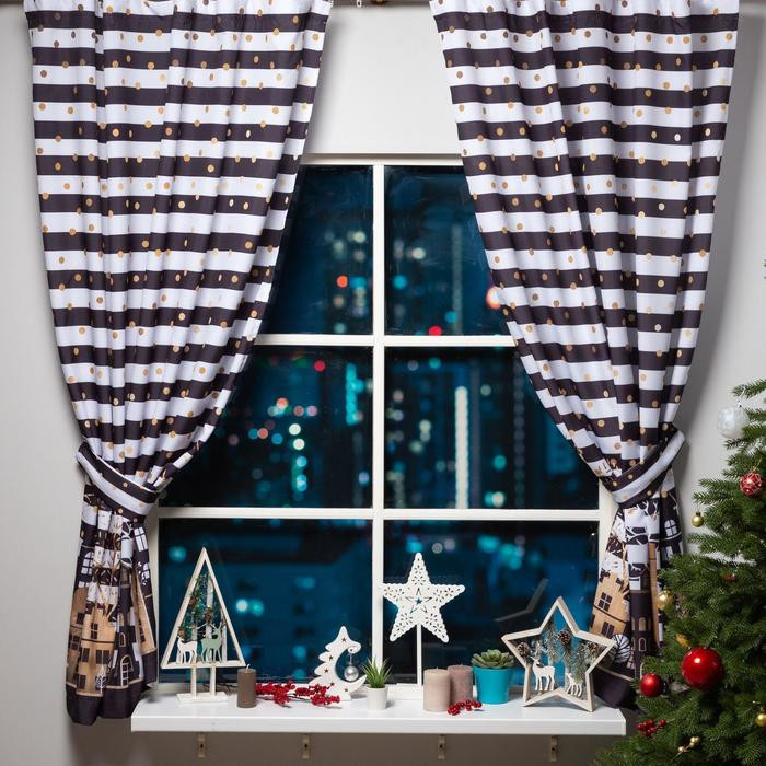 Комплект штор с подхватами «Золотой город» | Этель