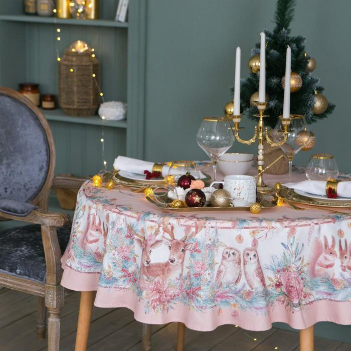 Скатерть круглая «Pink magic» | Этель