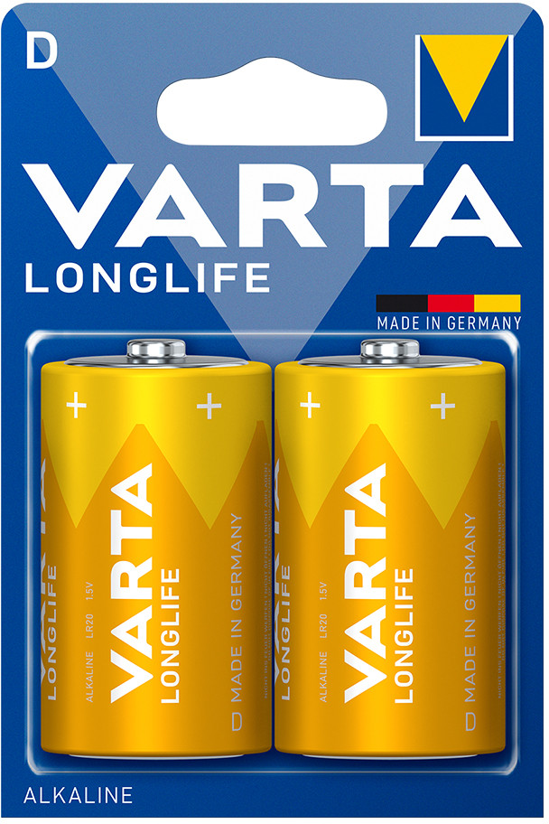 Набор батареек алкалиновых D | Longlife | Varta