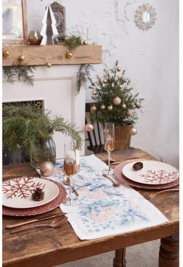 Дорожка на стол «Christmas flowers»
