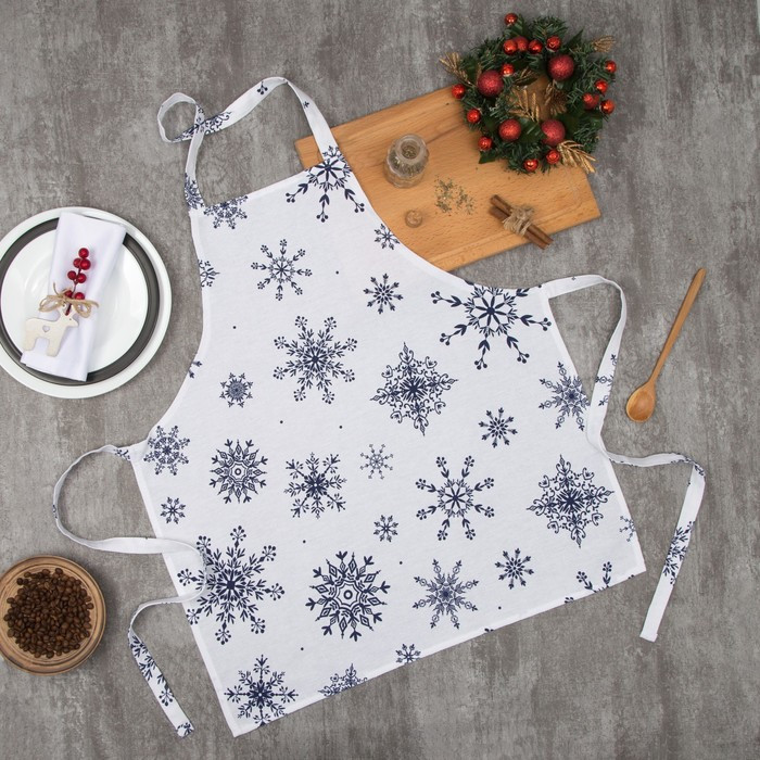 Фартук «Синие снежинки» | Доляна
