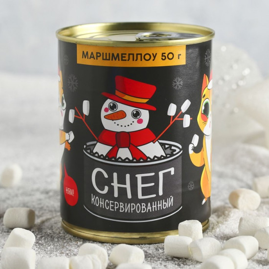 Маршмеллоу со вкусом пломбира и ванили «Снег консервированный»
