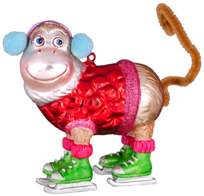 Игрушка ёлочная «Обезьяна-фигурист» | Holiday Classics