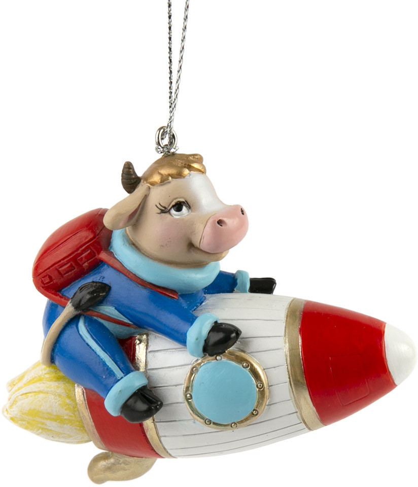 Игрушка ёлочная «Бычок на ракете» | Космос | Феникс Презент