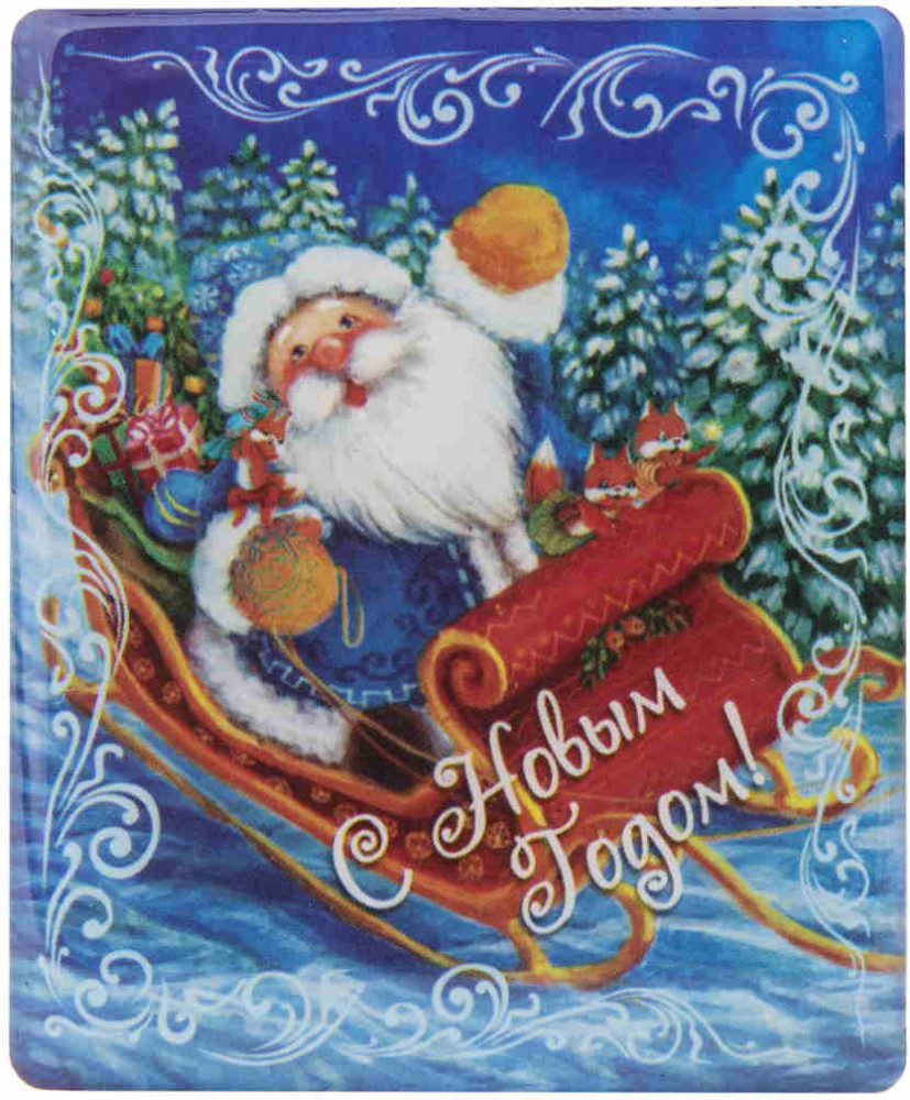 Магнит декоративный «Дед Мороз в санях» | Зимняя сказка | Magic Time