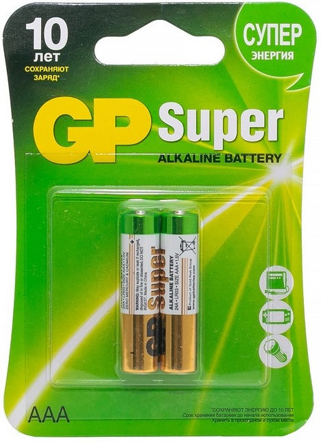Набор батареек алкалиновых ААА | Super | GP