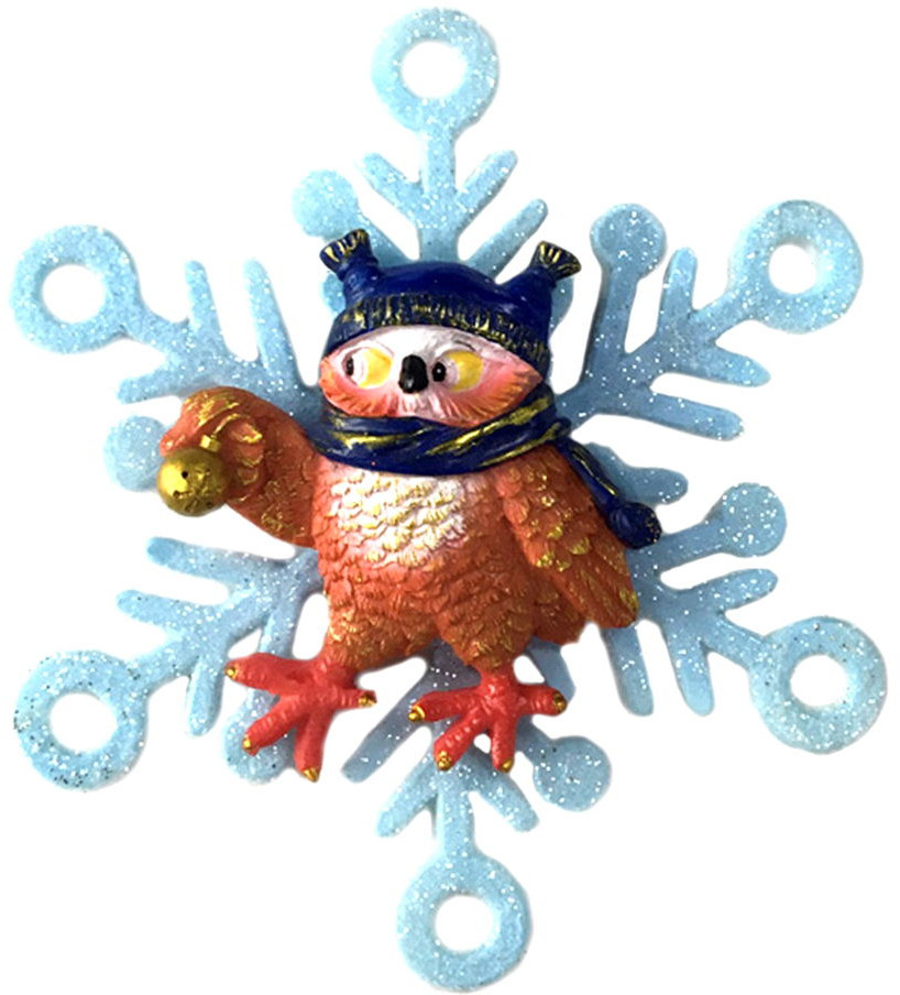 Игрушка ёлочная «Совушка в снежинке» | Новогодние снежинки | Феникс Презент