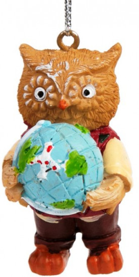 Игрушка ёлочная «Сова с глобусом»