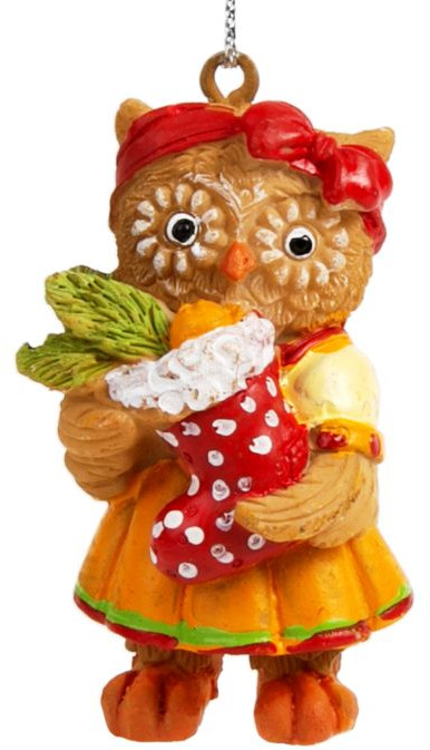 Игрушка ёлочная «Сова с носком» | Совушки | Феникс Презент